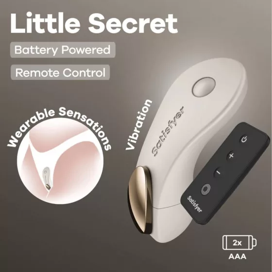 Satisfyer – Little Secret alsóba helyezhető, viselhető vibrátor, távirányítóval (fehér - elemes)