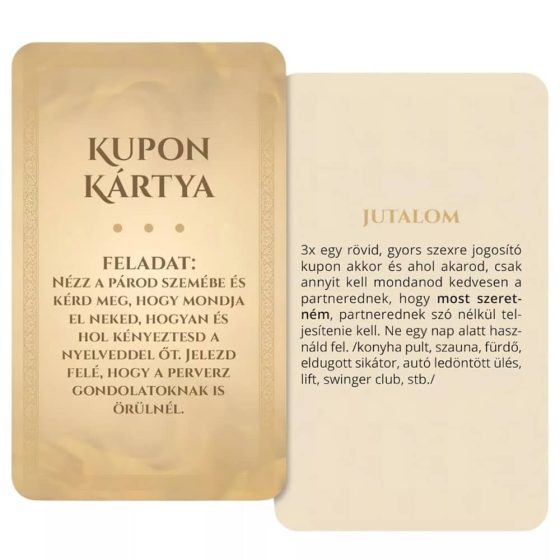 Érzékek Játéka társasjáték felnőtteknek AJÁNDÉKKAL