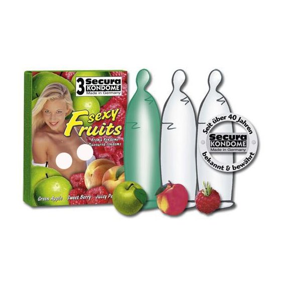 Secura Sexy Fruits 3 db gyümölcsízű óvszer