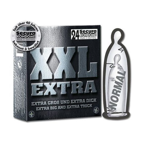Secura XXL Extra 24 db extra méretű, erősített anyagú óvszer