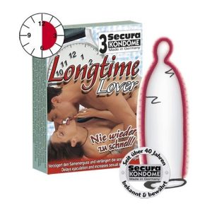 Secura Longtime Lover 3 db óvszer, késleltető síkosítóval