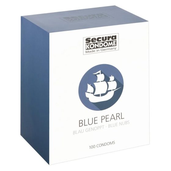 Secura Blue Pearl, pontozott felületű óvszer (100 db)