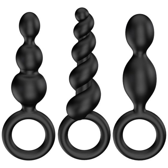 Satisfyer Plugs Booty Call 3 db-os análdildó szett (fekete)