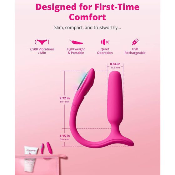 Lovense Hush 2 análvibrátor (5,7 mm, L méret) (APP-os)