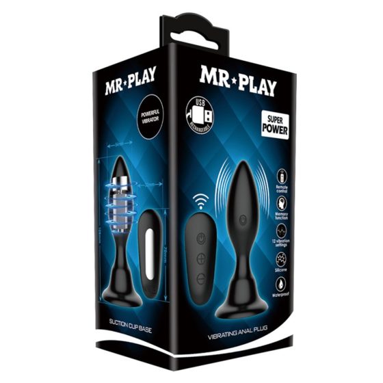 Mr. Play tapadótalpas anál vibrátor távirányítóval (kúpos)