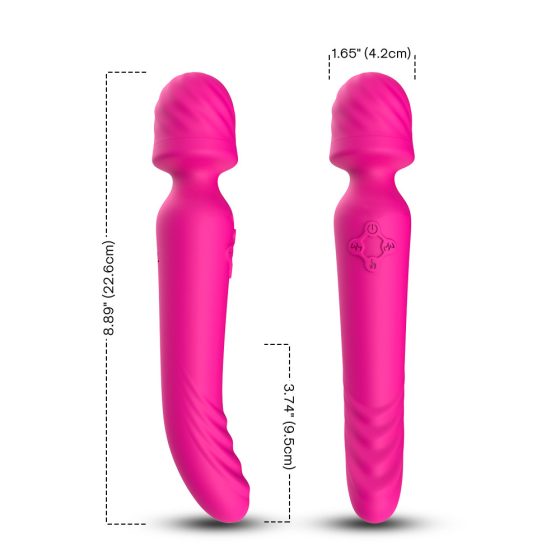 2in1 masszírozógép és vibrátor, melegítő funkcióval (pink)