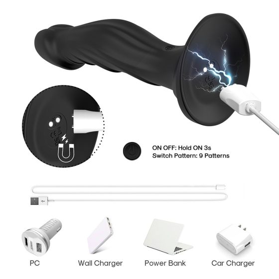 Optimus Black akkumulátoros vibrátor (fekete)