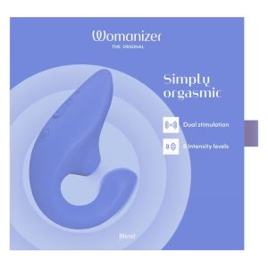 Womanizer Blend vibrátor, léghullámos csiklóizgatóval (kék)