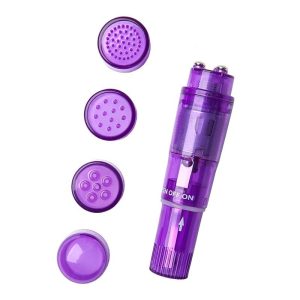 Erotist mini masszírozó + 4 fej (lila)