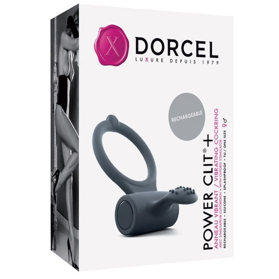 Dorcel Power Clit+ vibrációs péniszgyűrű, akkumulátorral (fekete)