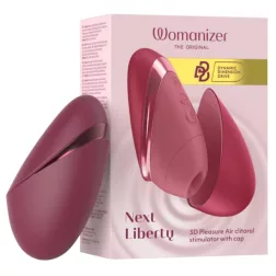   Womanizer – Next Liberty léghullámos csiklóizgató (bordó)