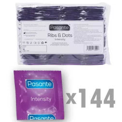 Pasante Intensity redőzött és rücskös felületű óvszer (3 db)