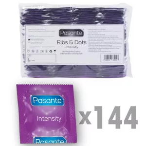 Pasante Intensity redőzött és rücskös felületű óvszer (3 db)