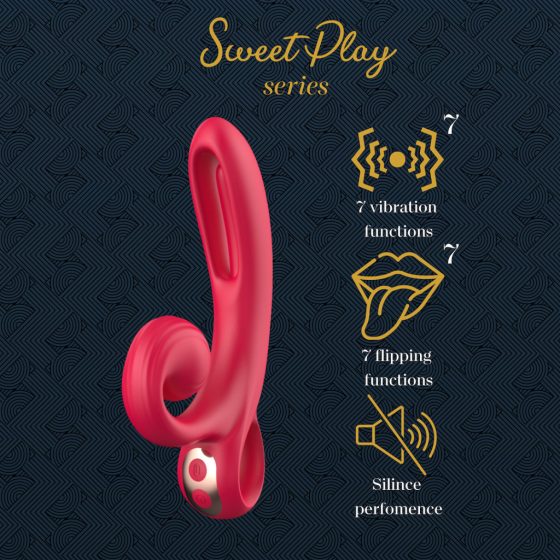 Sweet Play A4 vibrátor, mozgó szárrésszel és csiklóizgatóval (APP-os)