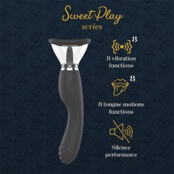   Sweet Play A6 2in1 vibrátor, nyelvecskés izgatóval, szívó funkcióval
