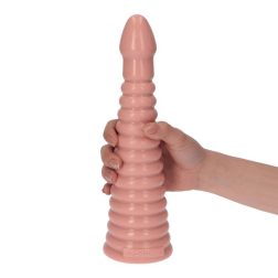   Italian Cock redőzött, kúpos dildó (10" - világos bőrszín)