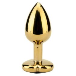   Fém anál dildó, szív formájú, áttetsző kristállyal (arany színű)