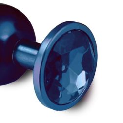 Fém anál dildó, kék kristállyal (kék)