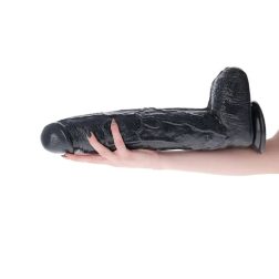   Toyz 4 Lovers Augustus tapadókorongos óriás dildó, herékkel (44 cm - fekete)