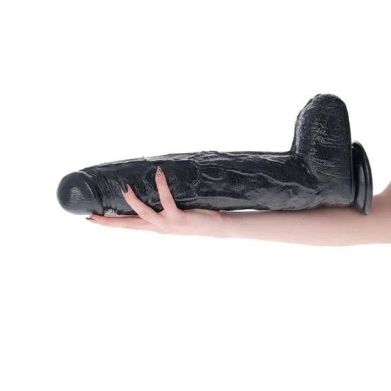 Toyz 4 Lovers Augustus tapadókorongos óriás dildó, herékkel (44 cm - fekete)