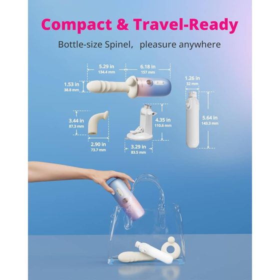 Lovense Spinel - lökő/rezgő okos szexgép, 3 feltéttel (APP-os)