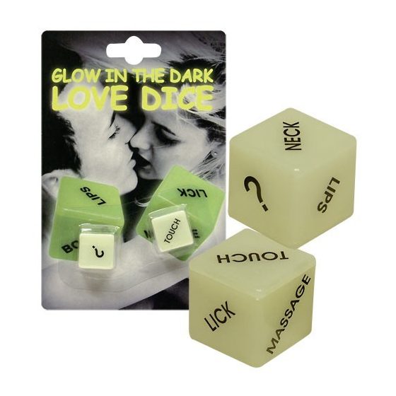 Glowing Love Dice sötétben fluoreszkáló dobókockák