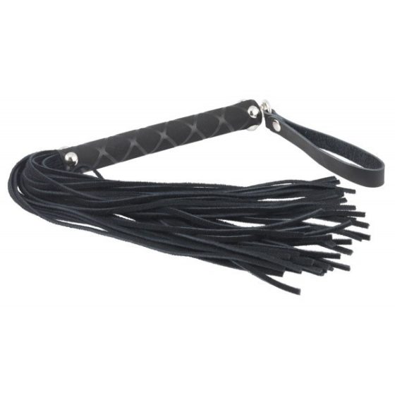 Rimba rövid bőrkorbács, ötvenöt ággal, mintás nyéllel (35 cm) Rimba rövid bőrkorbács, ötvenöt ággal, mintás nyéllel (35 cm)