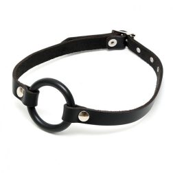   Rimba 'O' gyűrűs szilikon szájpeckelő, bőr pánttal