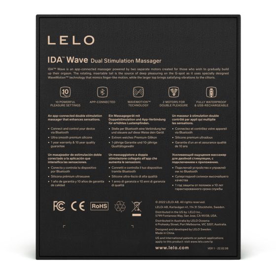 Lelo Ida Wave vibrátor (fekete) (APP-os)