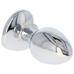   Fém anál dildó szív formájú, piros kristállyal (S méret)