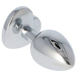   Fém anál dildó szív formájú, rózsaszín kristállyal (M méret)