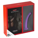   Virgite – Univerzális fekete hám lila dildóval (M méret)