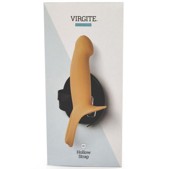 Virgite H1 felcsatolható, üreges dildó, hámmal (S méret - világos bőrszín)
