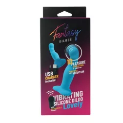   Virgite Fantasy – Lovely tapadótalpas vibrátor távirányítóval (kék)