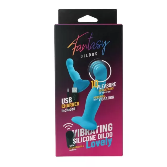 Virgite Fantasy – Lovely tapadótalpas vibrátor távirányítóval (kék)