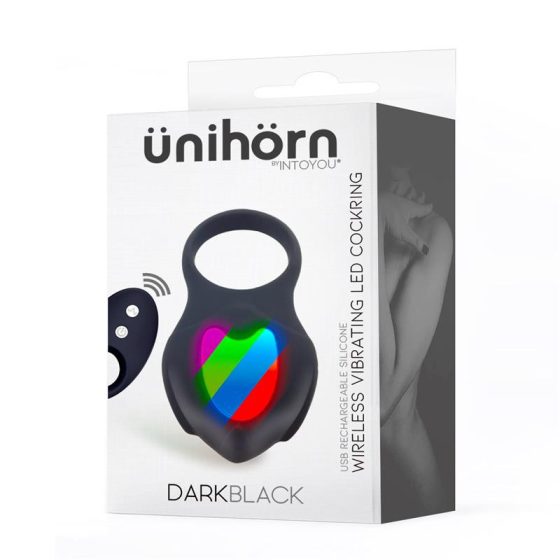 Ünihörn Darkblack vibrációs péniszgyűrű, távirányítóval