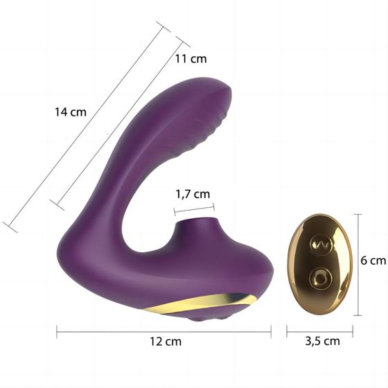 Tracy's Dog OG Pro 2 vibrátor, léghullámos csiklóizgatóval, távirányítóval (lila)