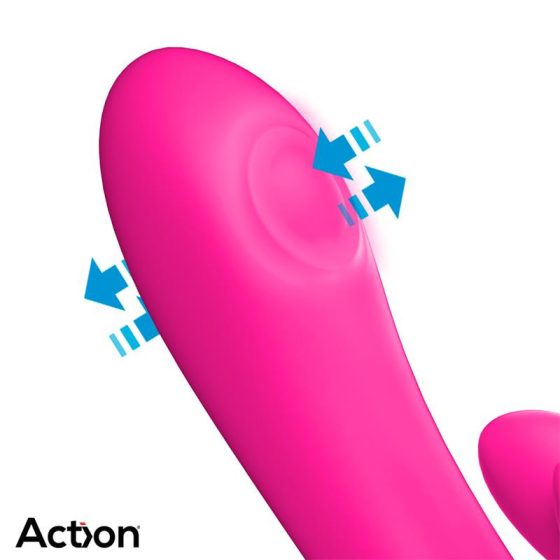 Action Nico dupla mozgó szárú vibrátor, pulzációs csiklóággal (lila)