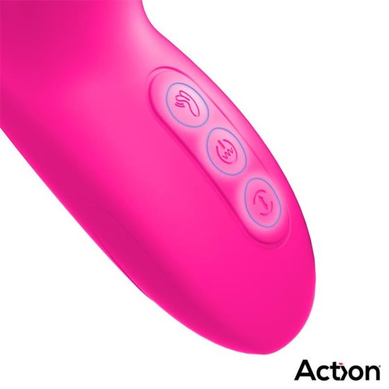 Action Nico dupla mozgó szárú vibrátor, pulzációs csiklóággal (lila)