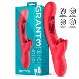   IntoYou Grant vibrátor mozgó szárrésszel, nyelvecskés csiklóizgatóval (pink)