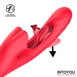   IntoYou Grant vibrátor mozgó szárrésszel, nyelvecskés csiklóizgatóval (pink)