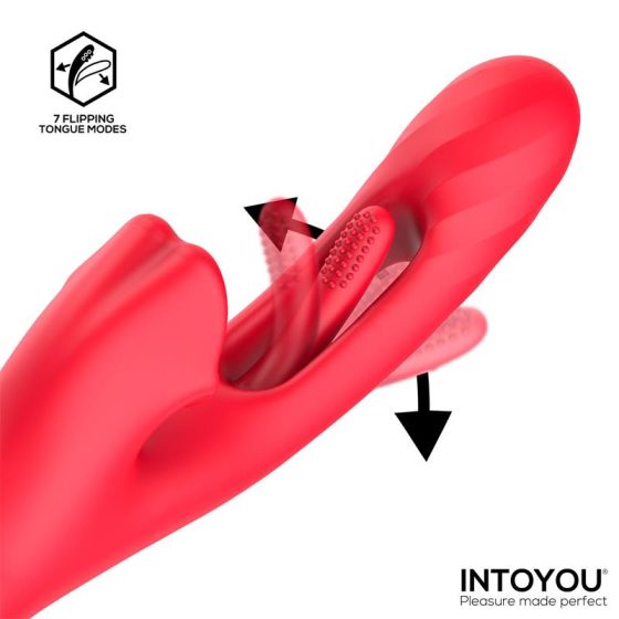 IntoYou Grant vibrátor mozgó szárrésszel, nyelvecskés csiklóizgatóval (pink)