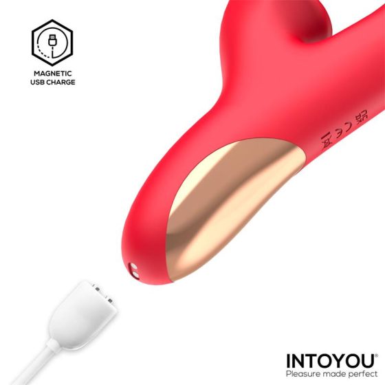 IntoYou Grant vibrátor mozgó szárrésszel, nyelvecskés csiklóizgatóval (pink)