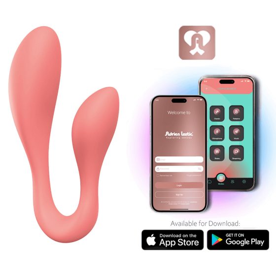 Adrien Lastic Couple Secrets 2.0 - okos kétvégű vibrátor (narancssárga) (APP-os)