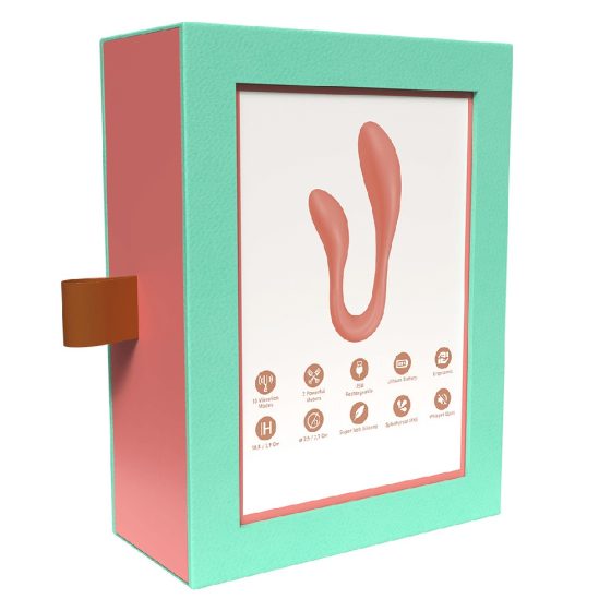 Adrien Lastic Couple Secrets 2.0 - okos kétvégű vibrátor (narancssárga) (APP-os)