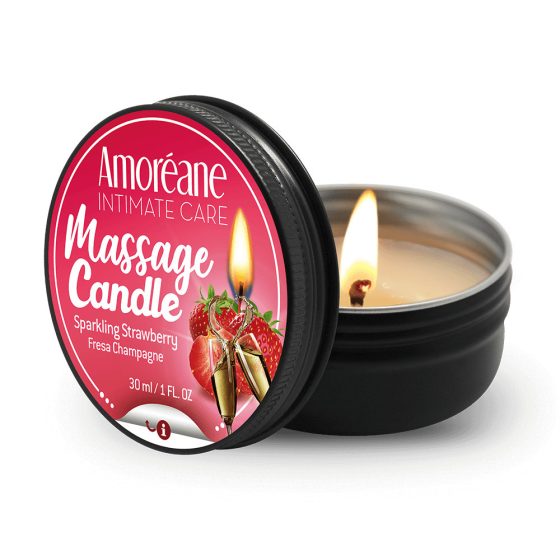 Amoréane Sparking Strawberry masszázsgyertya, eper aromával (30 ml) Amoréane Sparking Strawberry masszázsgyertya, eper aromával (30 ml)