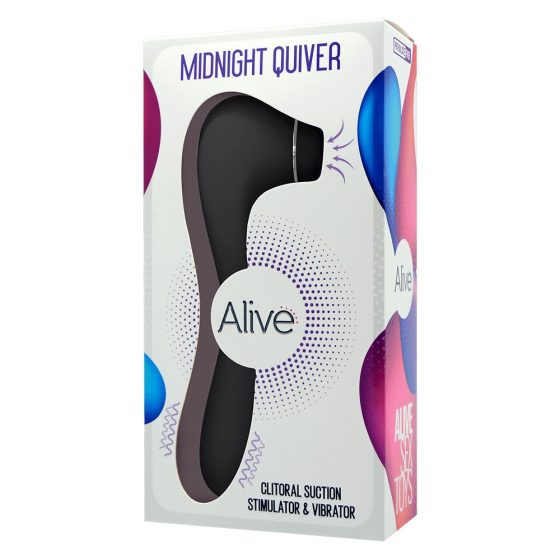 Alive Midnight Quiver léghullámos csiklóizgató, vibrációval (fekete)