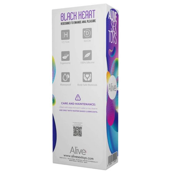 Alive – Black Heart dildó üreges fogantyúval