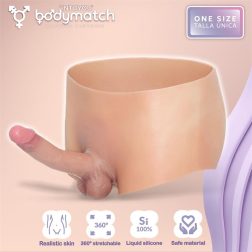   IntoYou Bodymatch szilikon boxer, integrált realisztikus dildóval (18 cm - világos bőrszín)