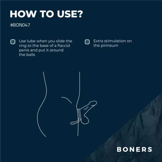 Boners – péniszgyűrű gátstimulációval (szürke)